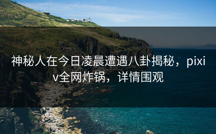 神秘人在今日凌晨遭遇八卦揭秘，pixiv全网炸锅，详情围观