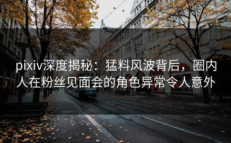 pixiv深度揭秘：猛料风波背后，圈内人在粉丝见面会的角色异常令人意外