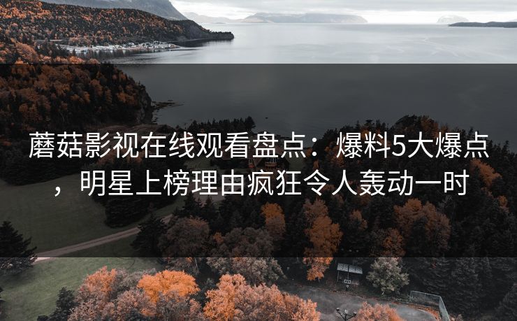 蘑菇影视在线观看盘点：爆料5大爆点，明星上榜理由疯狂令人轰动一时